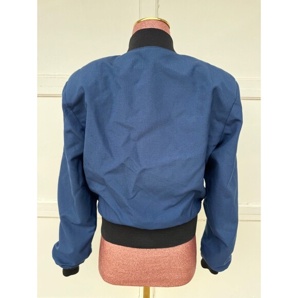 Vintage Air Force Military jacket 1999 Navy Blue Patches Lined Cadet Loose Hawgs - Picture 4 of 8